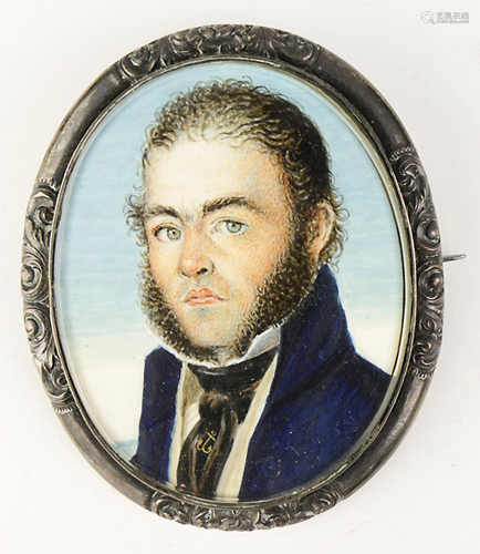 A European miniature portrait of a gentleman 19th