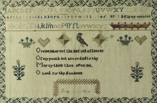 A needlework sampler