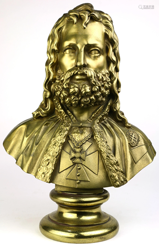 A Russian gilt bronze bust