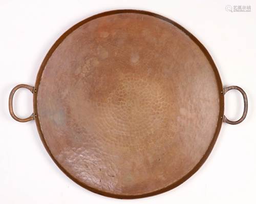 A Dirk Van Erp hammered coper tray