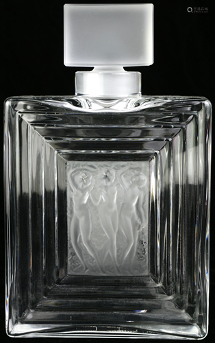 A Lalique France crystal Flacon Duncan #3 perfume