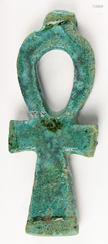 An ancient Egyptian faience Ankh with turquoise …