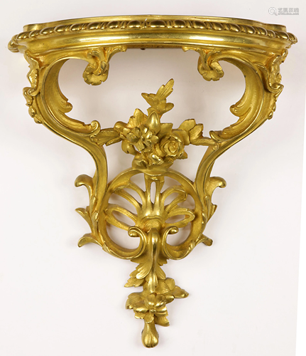 A French Rococo style ormolu bronze wall bracket …