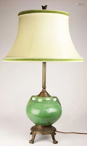 A late Arts and Crafts Fulper table lamp