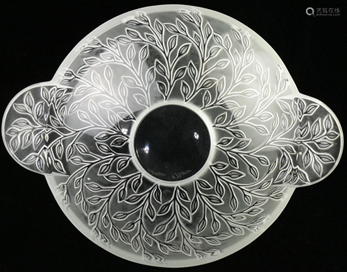 A Lalique France handled low bowl