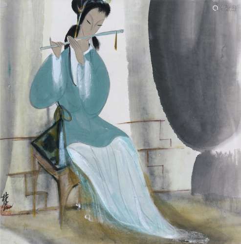 林风眠（1900-1991）吹笛仕女