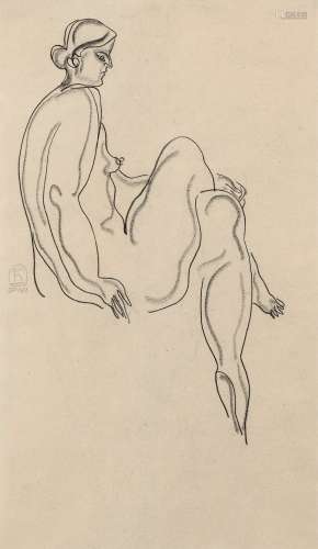 常 玉（1900-1966）翘脚的裸女