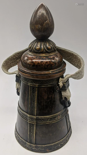 A Tibetan or Mongolian yak butter container, early 20th