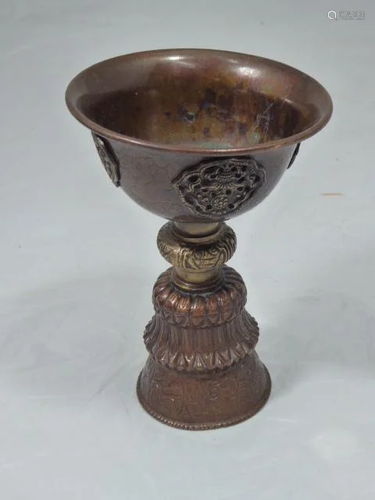 Tibetan Brass Yak Butter Lamp