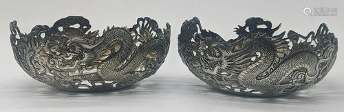 A pair of late 19th century Chinese export silver …