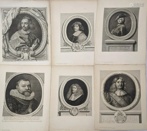 A collection of 19th portrait engravings, represses