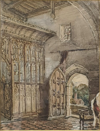 John Burgess (British, 1814-1874), the interior of a