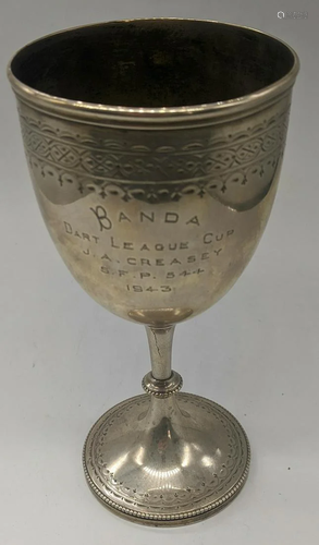 A Victorian silver goblet, hallmarked London, 1870,