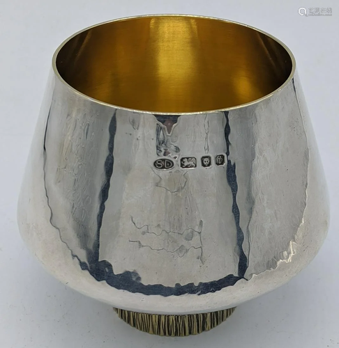 A Stuart Devlin silver goblet, gilt interior and