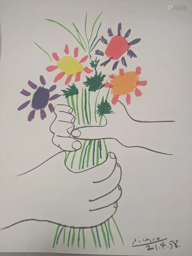 After Picasso, Bouquet of Peace, offset lithograph,