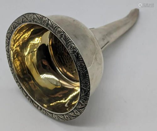 A George IV silver wine funnel, hallmarked London,