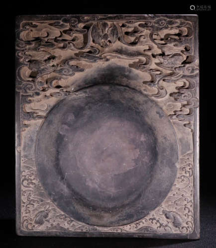 A DUAN STONE INK SLAB CARVED WITH AUSPICIOUS APTTERN