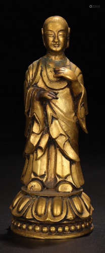 A GILT BRONZE BUDDHA