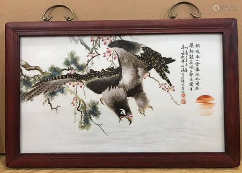 A PORCELAIN BOARD PAINTING BY BIBOTAO