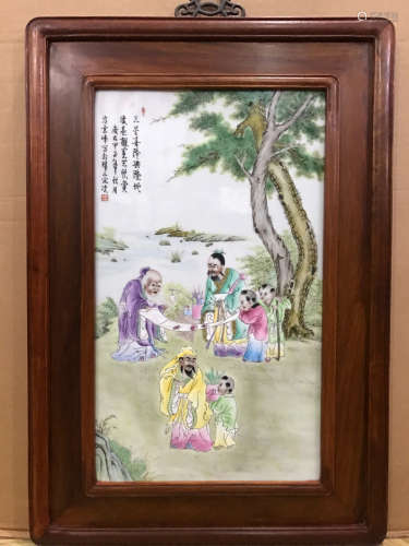 A PORCELAIN BOARD PAINTING BY FANGYUNFENG