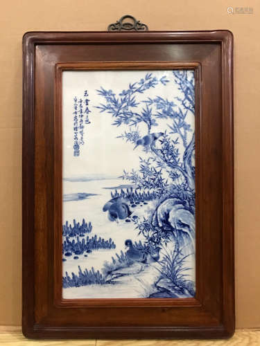 A SPRING VIEW PORCELAIN BOARD PAINTING BY WANGBU