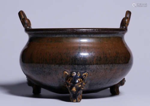 A JIEXIU YAO CENSER WITH BEAST CARVEING