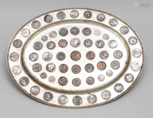 Large oval coin tray, ear