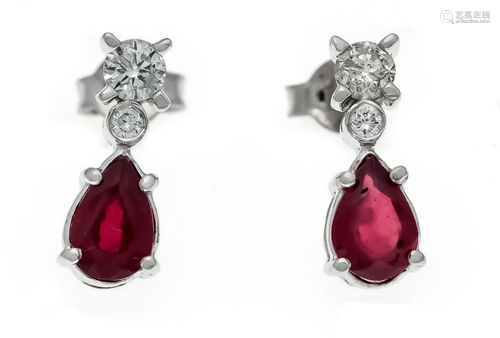 Ruby-brilliant ear studs