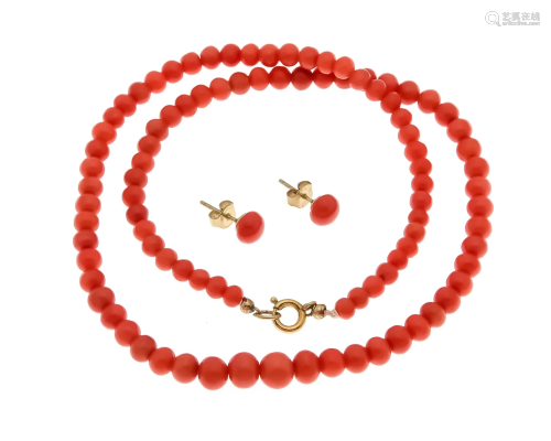 Coral set, coral necklace