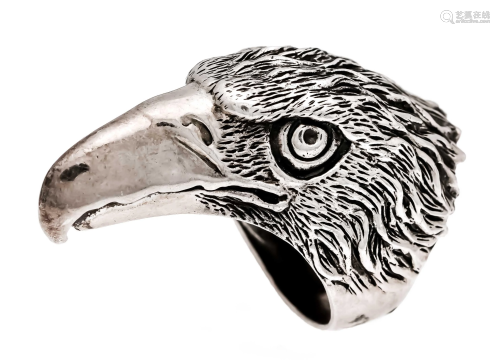Ring eagle head silver RG