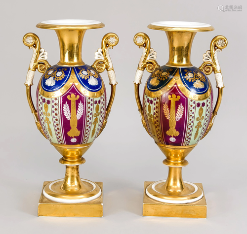 Pair of Empire vases, Fra