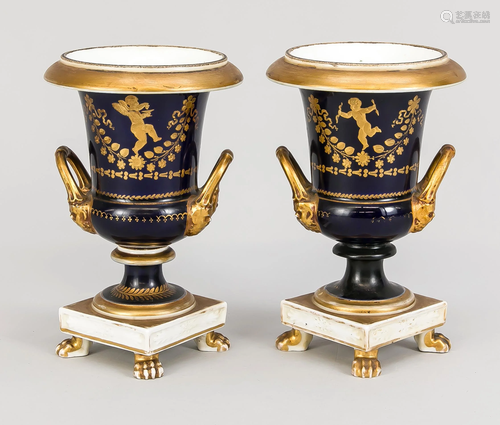 A pair of Empire vases, F