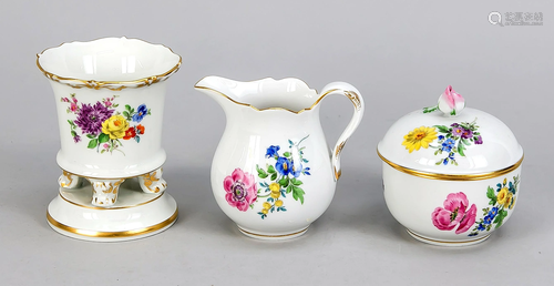 Three pieces Meissen, mar