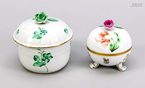 Two lidded boxes, Herend,