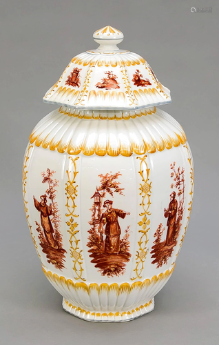 Lidded vase, Potschappel,