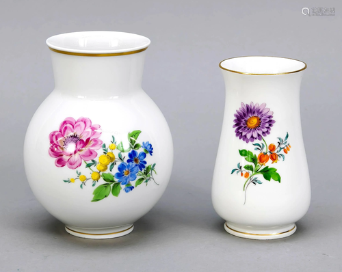 Two vases, Meissen, after