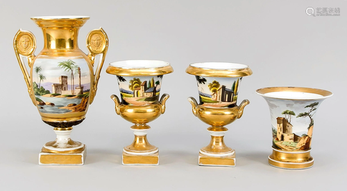 Four small vases, France,