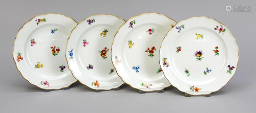 Four cake plates, Meissen