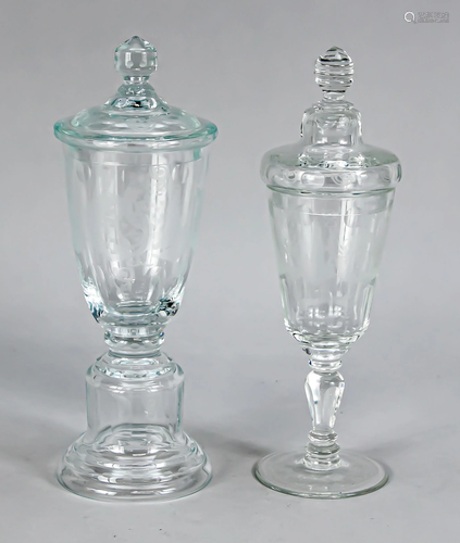 Two lidded cups, 20th cen