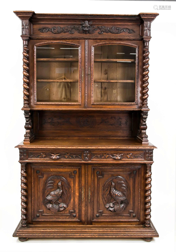 Aufsatzbuffet um 1880, Eiche m