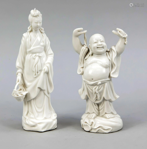 2 Blanc de Chine-Figuren,