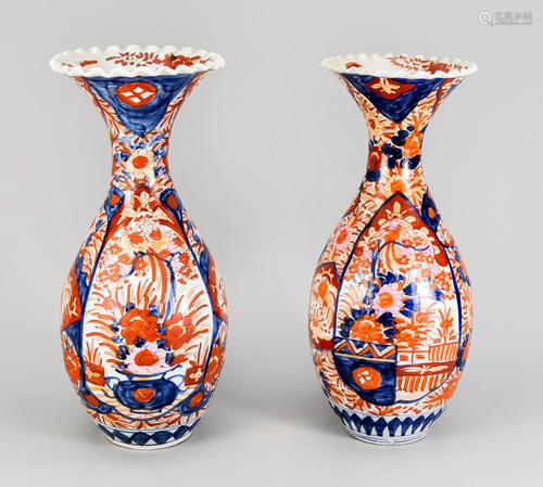 A pair of Imari vases, Ja