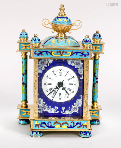 Cloisonné-Uhr mit weißem