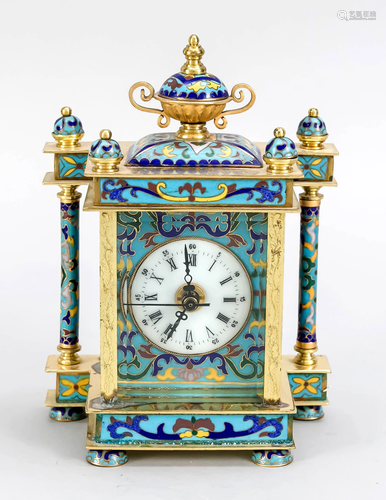 Cloisonné-Uhr mit weißem