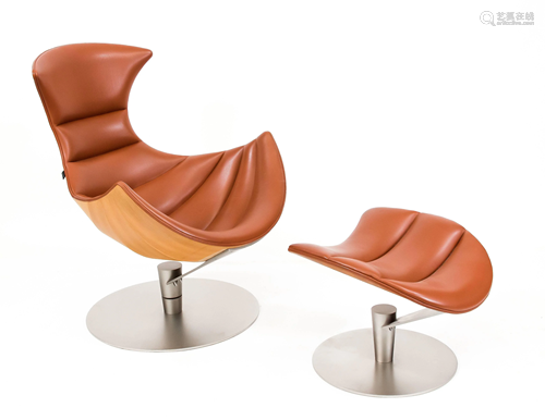 Lobster Chair mit Hocker, Stri