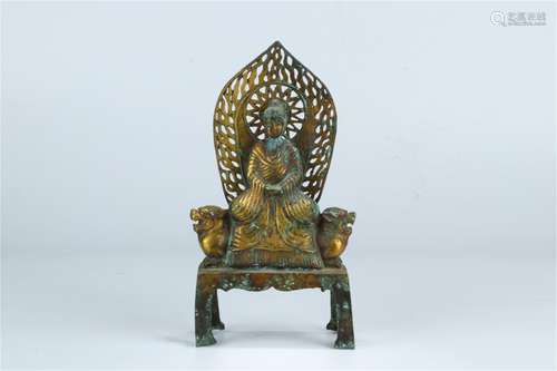 An old bronze bench Buddha