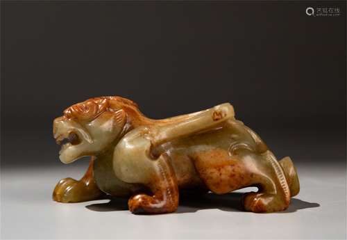 Hetian jade lion ornament