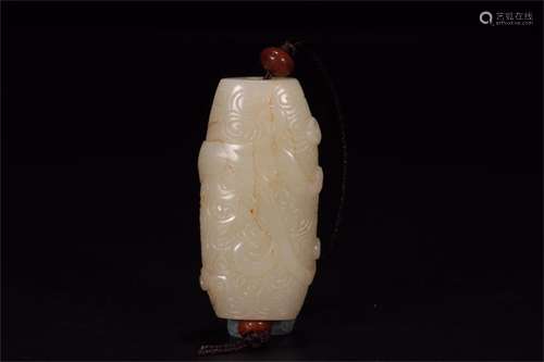 Qing Dynasty Hetian jade dragon Le Zi