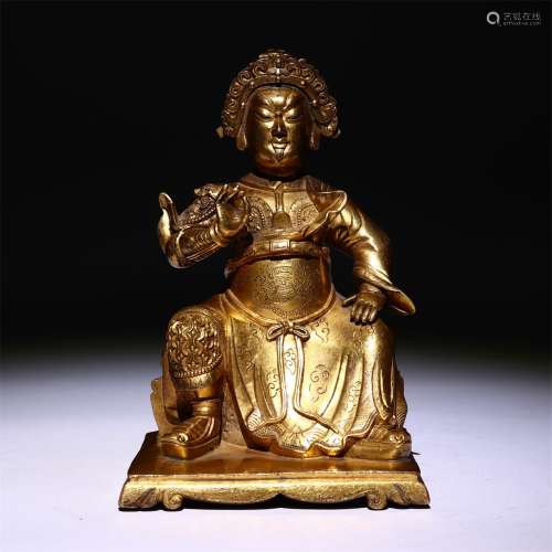 Bronze gilded statue of Guan Gong