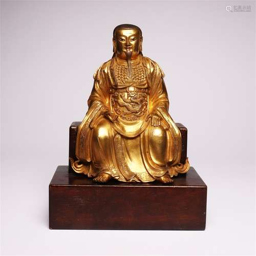 Bronze gilded Taoist figures